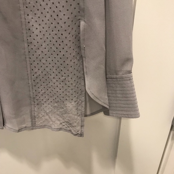 Byron Lars Loose Fitting Grey Sheer Blouse - Picture 9 of 13